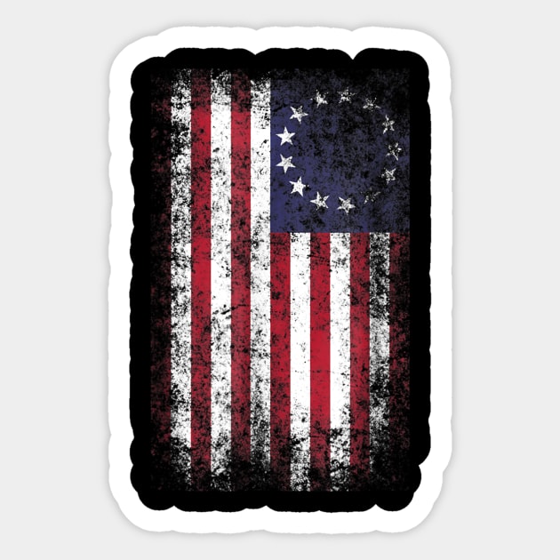 4th of July Patriotic Betsy Ross battle flag 13 colonies 4th Of July Sticker TeePublic